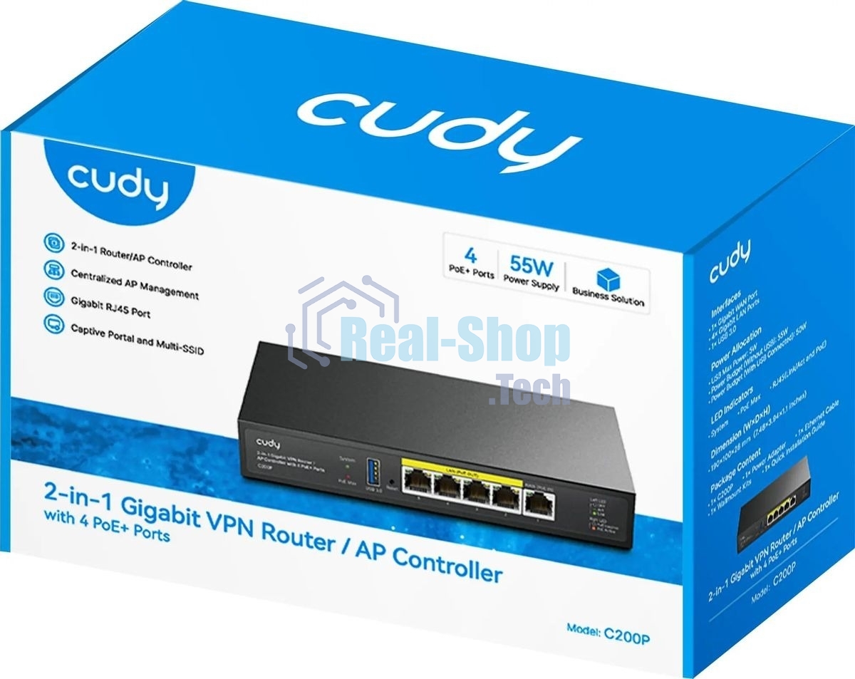 Контроллер Cudy C200P 10/100/1000BASE-TX