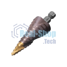 Сверло ступенчатое Denzel 6-8-10-12-14-16-18-20-22-24-26-28-30мм, Р6М5К5, 6-гр. хвостовик 723614