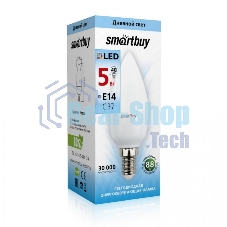 Светодиодная (LED) лампа Smartbuy-C37-05W/4000/E14 свеча на ветру матовая