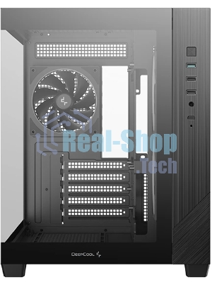 Компьютерный корпус Deepcool CG330 3F без БП, боковое окно (панорама), 3x120мм ARGB PWM вентилятора, черный, mATX