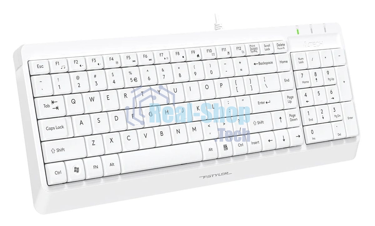 Комплект клавиатура+мышь A4Tech FStyler F1512 проводной, USB, 1200 DPI, белый