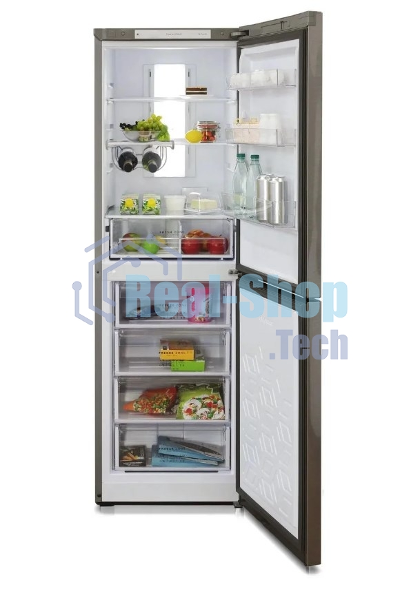 Холодильник Бирюса Б-I940NF нержавеющая сталь двухкамерный 210/130л морозилка снизу, No Frost