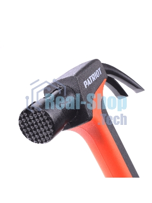 Молоток-гвоздодер Patriot NHF 450 S, кругл.боек 450 гр, 50-58 HRC, fiberglas+TPR рукоять, малый вес, компактный размер, антивибрацион.система, магнитный гвоздодержатель, покрытием PTFE (Teflon), 570 гр, 318 мм