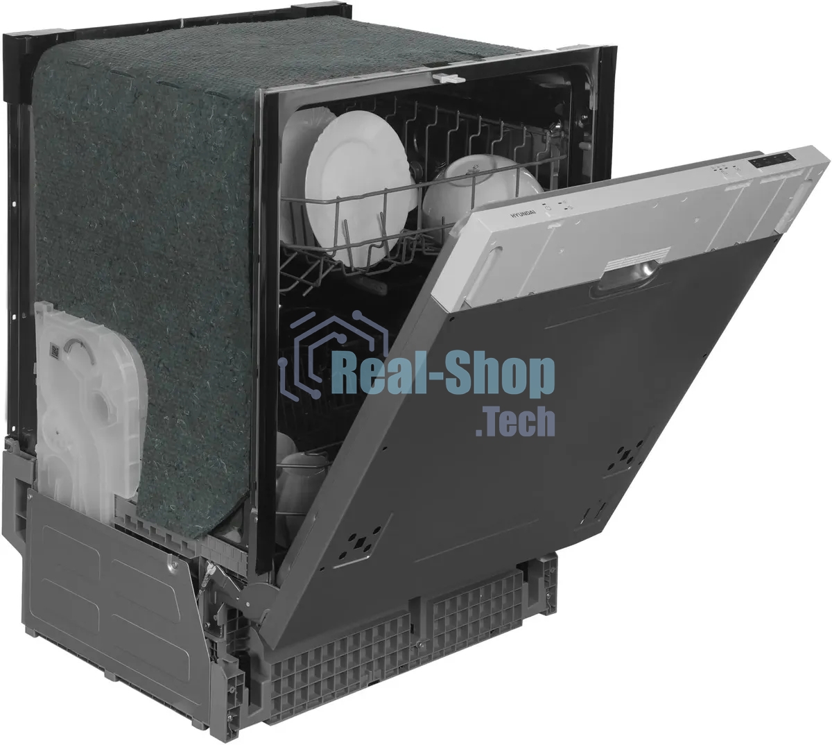 Встраиваемая посудомоечная машина Hyundai HBD 640P, нержавеющая сталь, 59.8 см, 12 компл., 55 дБ, класс A++