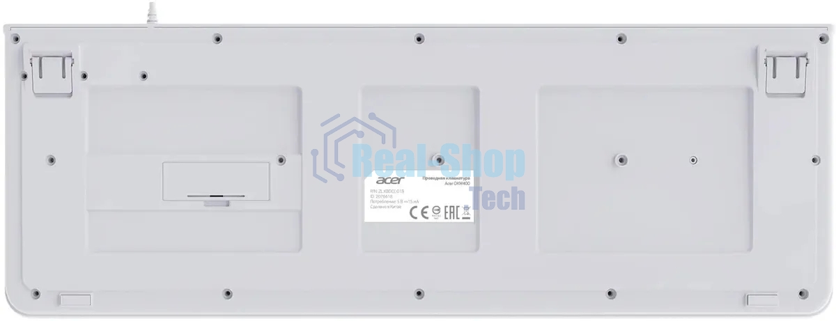 Клавиатура проводная Acer OKW400 белый USB Multimedia (ZL.KBDEE.01B) кабель 1.8м