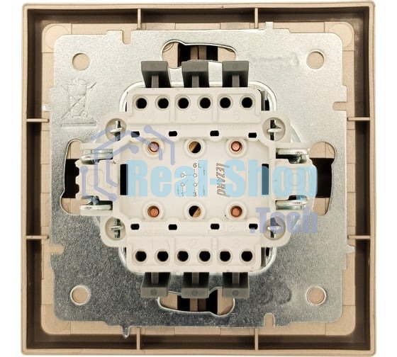 Выключатель 2-кл. СП ZIMA IP20 10А безвинт. зажим зол. LEZARD 704-3688-101QC