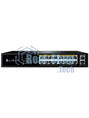 Коммутатор Netis ST118GHPDI-2G-130 16x100Мбит/с 2x1Гбит/с 16PoE 130W неуправляемый