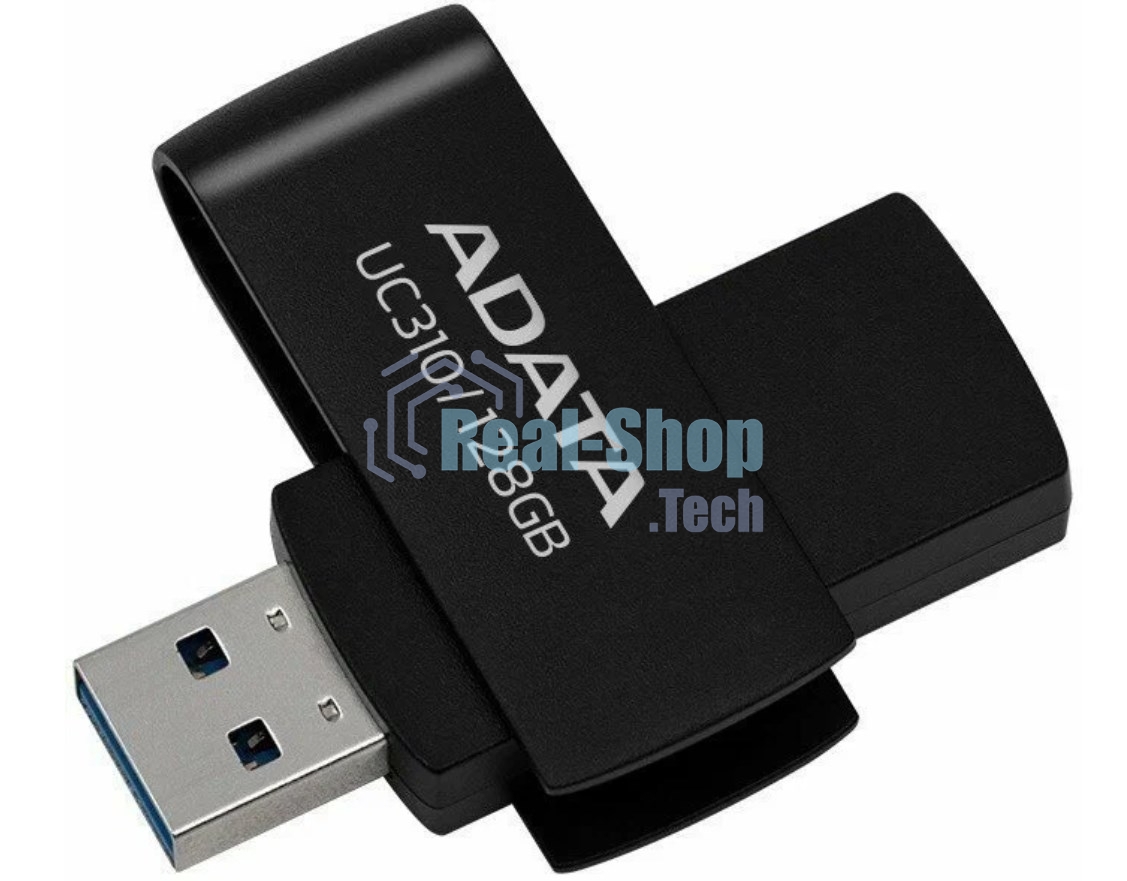 Флешка USB ADATA UC310 (UC310-128G-RBK), 128Gb, USB 3.2 Gen 1, R/W 100/30, черный