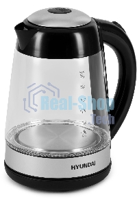 Чайник электрический Hyundai HYK-G3803 1.7л. 2200Вт черный/серебристый (корпус: стекло)