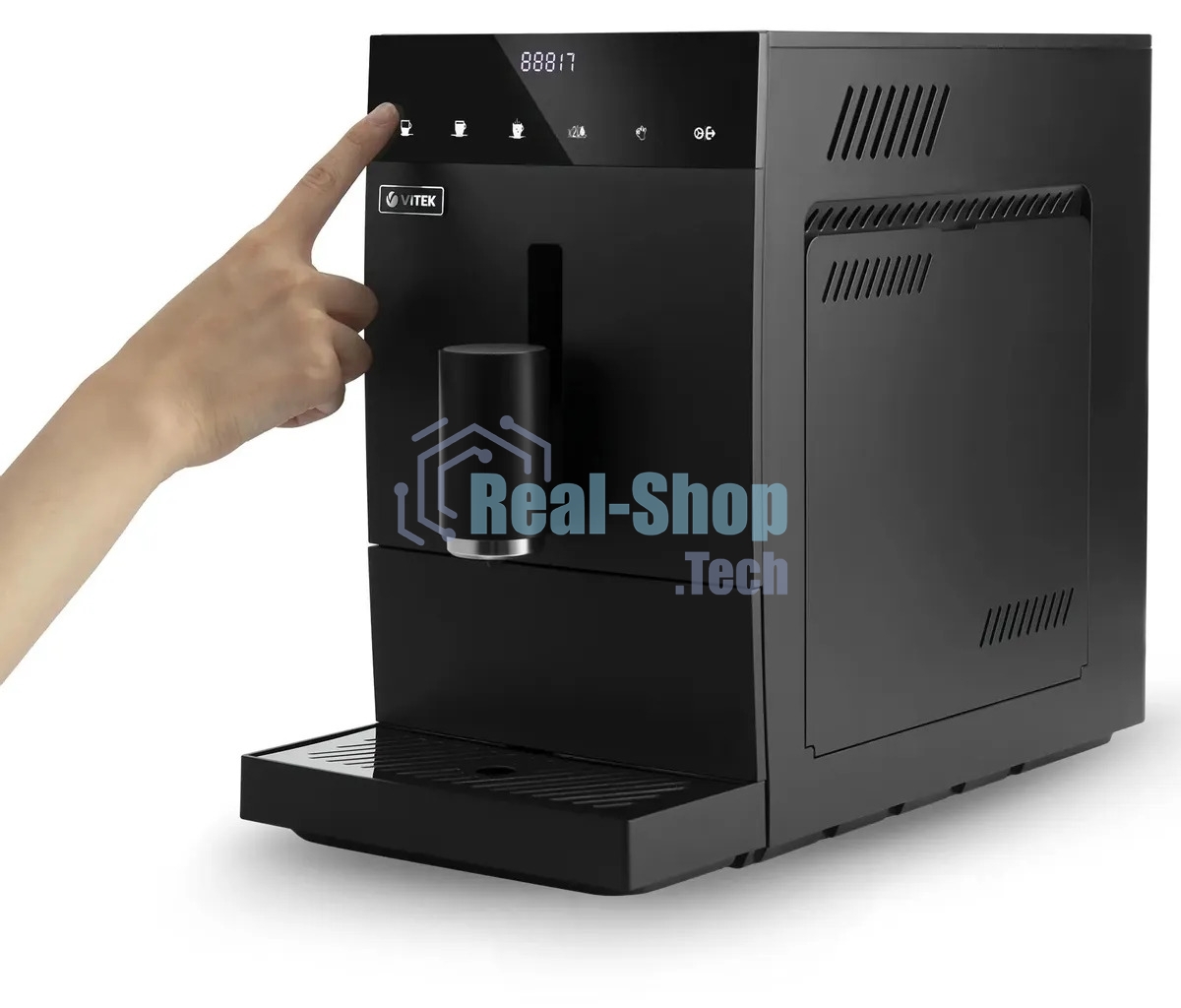 Кофемашина автоматическая Vitek Metropolis VT-8700 черный, зерновой кофе, 1.2 л, 1350 Вт, 20 Бар