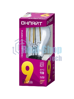 Лампа светодиодная ОНЛАЙТ 80874 OLL-F-A60-09-230-2.7K-E27