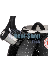 Чайник для плиты Agness 907-045 черный МРАМОР нерж. 2,5 л