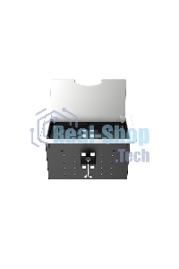 Прямоугольный металлический корпус Wize Pro WRTS-12BOX-S для модульной системы врезного лючка в стол с откидывающейся крышкой, до12 модулей-вставок, беспроводная зарядка 10Вт для моб.устройств на крышке, преустановленная рамка,серебр.