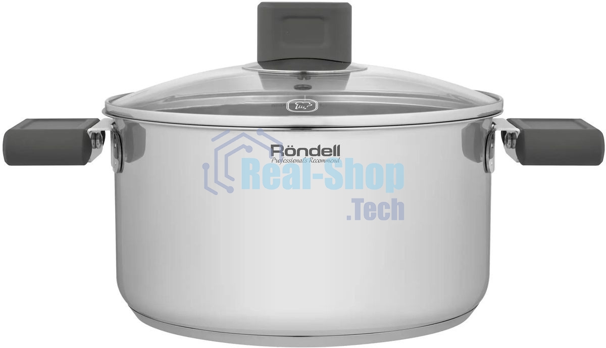 Кастрюля Rondell Quadro RDS-1596, 3.1 л, 20 см, с крышкой, сталь