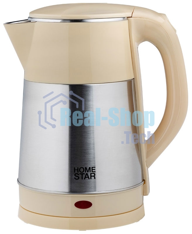 Чайник электрический HOMESTAR HS-1055 2,3 л, 1500 Вт, нержавеющая сталь/бежевый