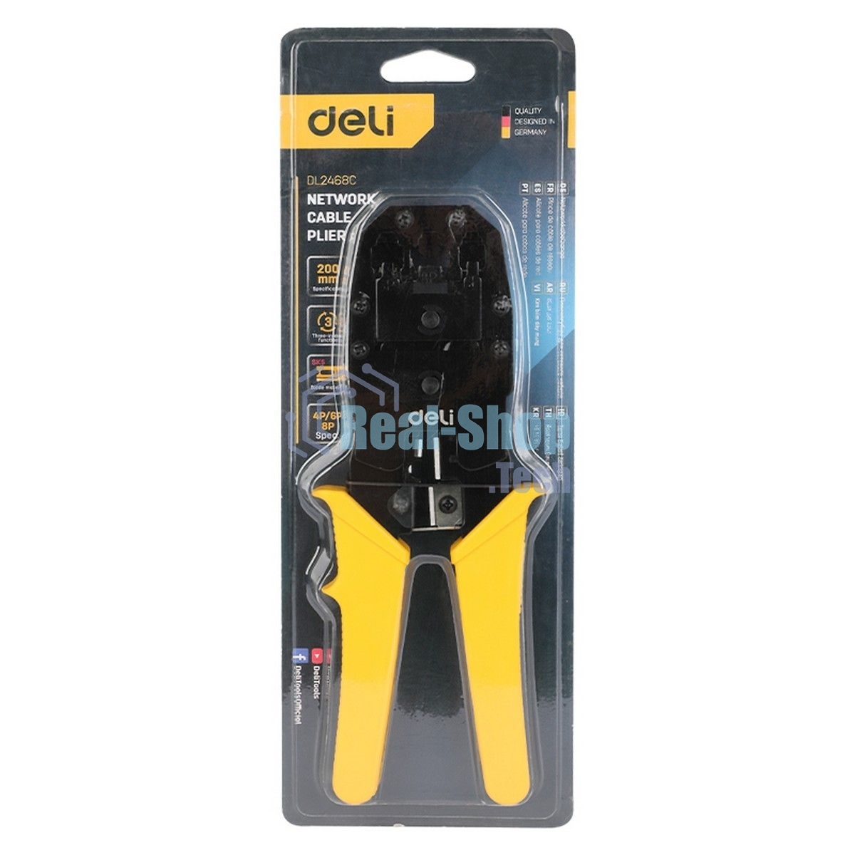 Обжимные клещи Deli DL2468C 8P(RJ-45), 6P(RJ-14 и RJ-12), 4P(RJ-9) 200мм