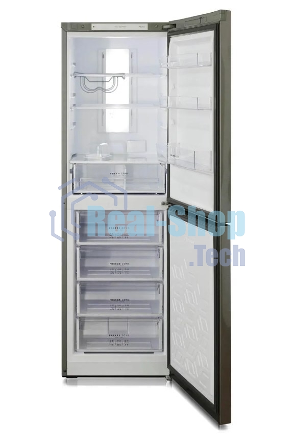 Холодильник Бирюса Б-I940NF нержавеющая сталь двухкамерный 210/130л морозилка снизу, No Frost