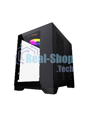 Компьютерный корпус Powercase Vision Micro, Black, Tempered Glass, 4х 120мм 5-color fan, черный, mATX (CVBM-L4)