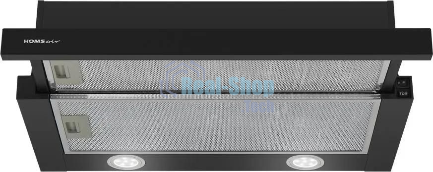 Вытяжка телескопическая HOMSair Flat 60 черный, 60 см, 520 куб. м/ч, 47 дБ
