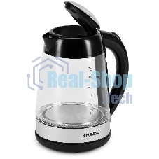 Чайник электрический Hyundai HYK-G3803 1.7л. 2200Вт черный/серебристый (корпус: стекло)