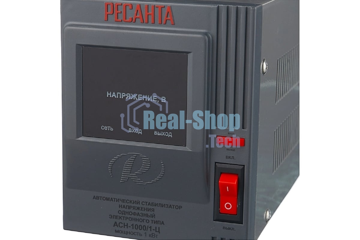 Стабилизатор напряжения Ресанта АСН-1 000/1-Ц 63/6/2 220В±8%, Габариты 237х140х170, Вес 4 кг