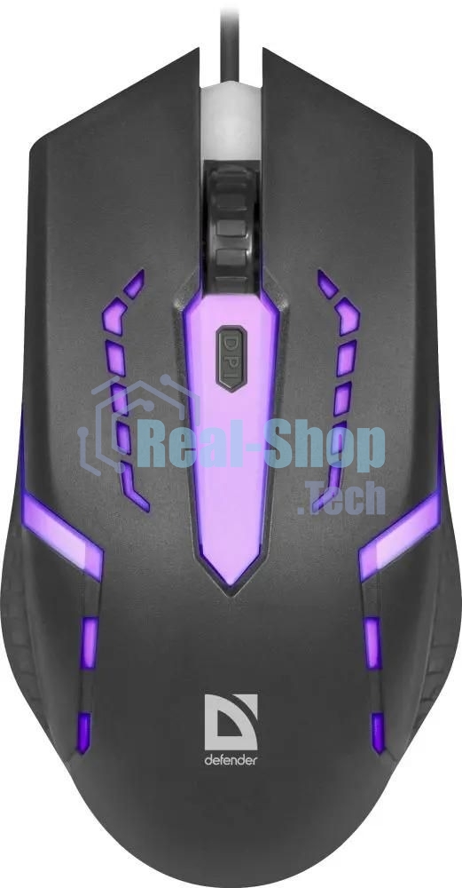 Мышь проводная Defender Hit MB-601 черный, 1200 dpi, USB, кнопки - 4