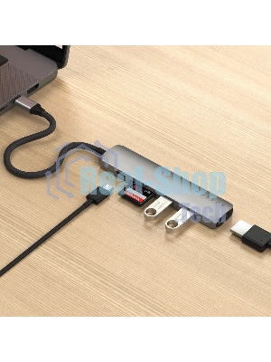 Док-станция Satechi ST-P6SM, USB Type-C, USB Type-C/HDMI/2xUSB Type-A/SD/microSD, USB Type-C