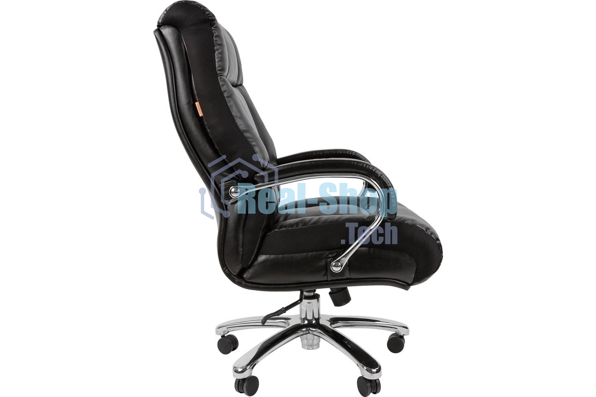 Кресло офисное Chairman 405 экокожа, хромированный металл, газпатрон 4 кл, ролики BIFMA 5,1, механизм качания