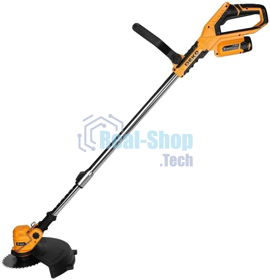 Триммер электрический Deko DKTR12 1х2.5Ач аккум. реж.эл.:леска/нож/диск