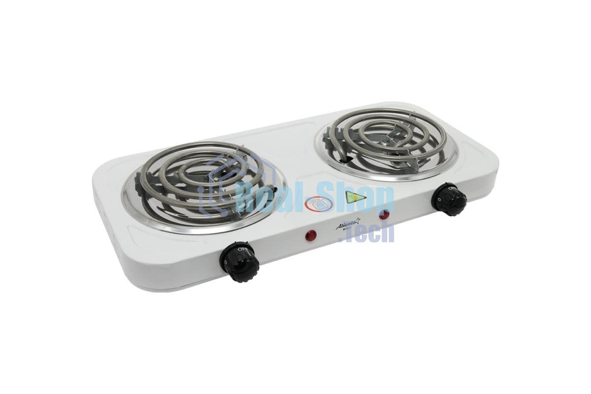 Плита настольная электрическая двухконфорочная Atlanta ATH-1737 белый
