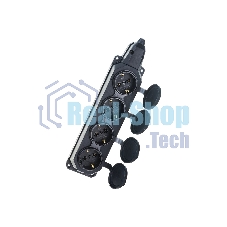 Колодка каучуковая ЭРА 4-м с заземл. 16А IP44 черный