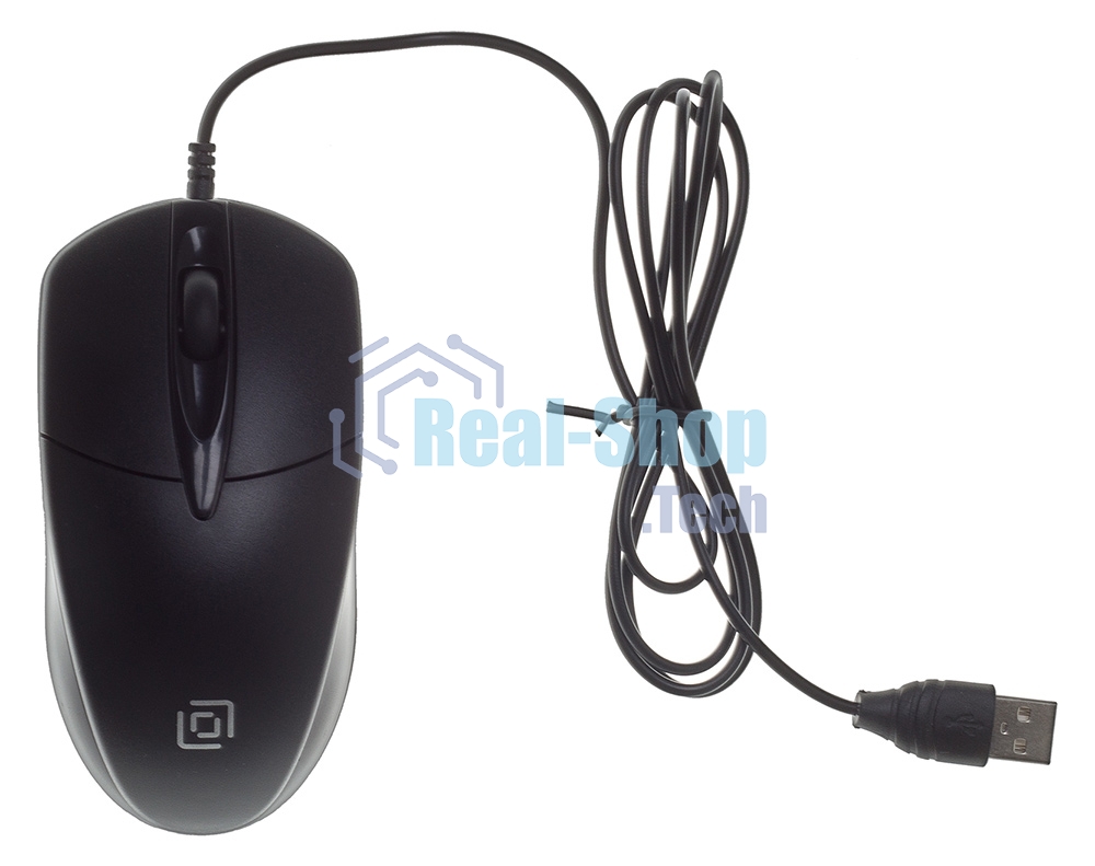 Мышь проводная Oklick 275M черный, 1000 dpi, USB, кнопки - 3