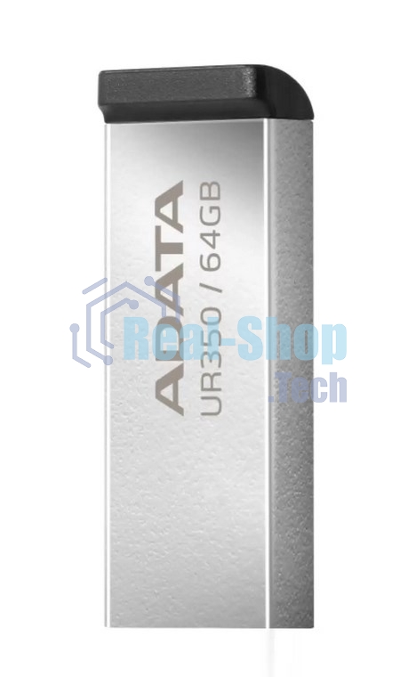 Флешка USB ADATA UR350 (UR350-64G-RSR/BK), 64Gb, USB 3.2, R/W 100/15, серебристый/черный
