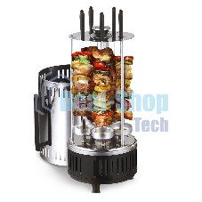 Шашлычница электрическая Centek CT-1460 1000Вт, Кварц нагр, Рецепты, 5 шамп (310мм), вращ 12раз/мин+ колба!