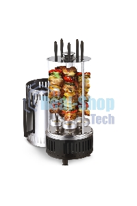 Шашлычница электрическая Centek CT-1460 1000Вт, Кварц нагр, Рецепты, 5 шамп (310мм), вращ 12раз/мин+ колба!