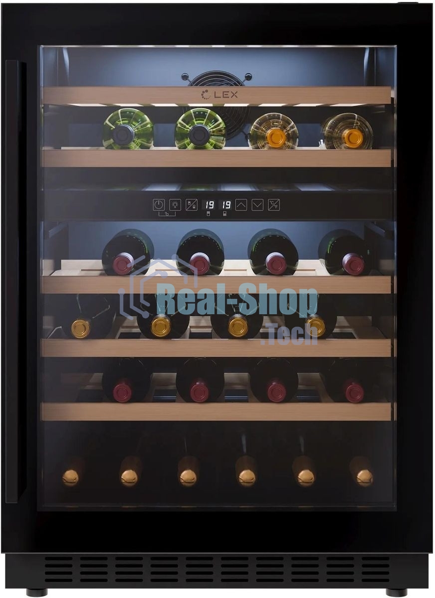 Винный шкаф LEX LWD6046BL dual zone 1-нокамерн. черный