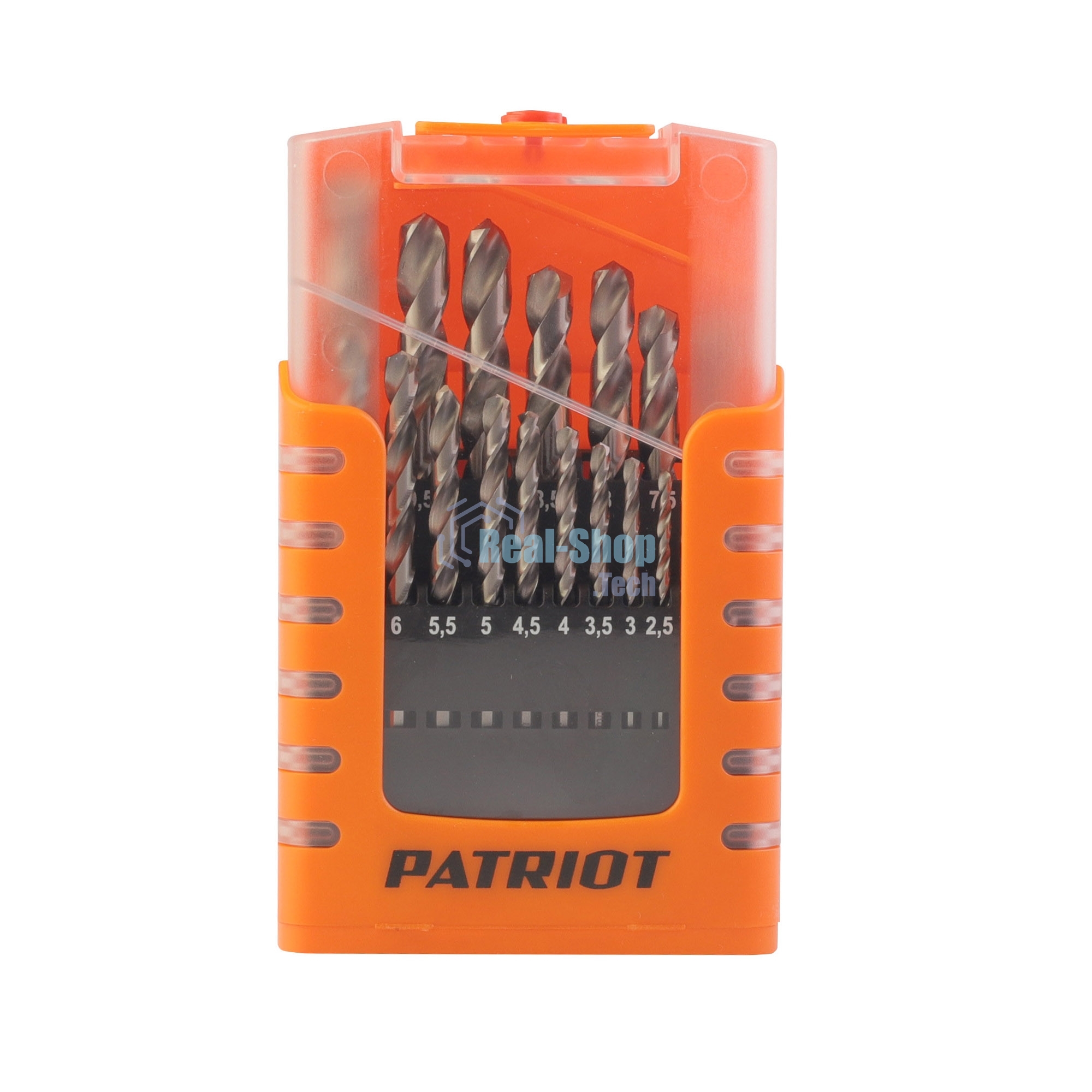 Набор сверл по металлу PATRIOT, HSS, 19 шт №2: 1,0-10,0 мм, в пластиковом боксе