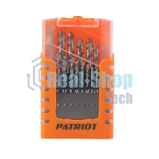 Набор сверл по металлу PATRIOT, HSS, 19 шт №2: 1,0-10,0 мм, в пластиковом боксе