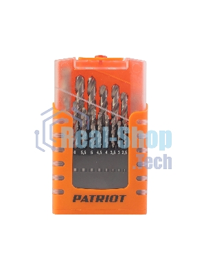 Набор сверл по металлу PATRIOT, HSS, 19 шт №2: 1,0-10,0 мм, в пластиковом боксе