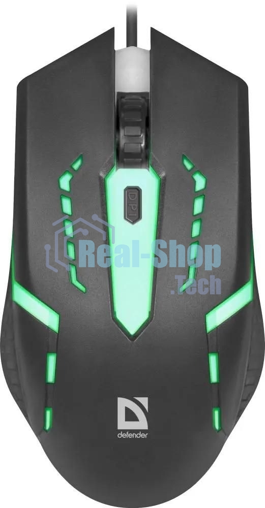 Мышь проводная Defender Hit MB-601 черный, 1200 dpi, USB, кнопки - 4