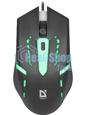 Мышь проводная Defender Hit MB-601 черный, 1200 dpi, USB, кнопки - 4