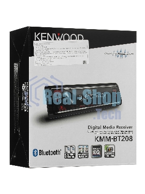Автомагнитола Kenwood KMM-BT208, 1 DIN, Bluetooth, USB Type-A, AUX, съёмная панель