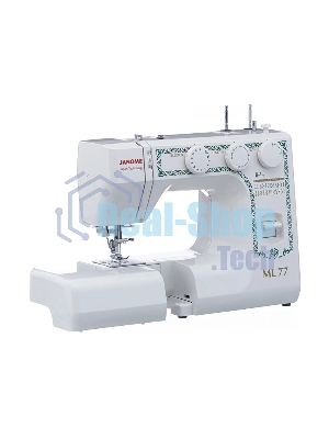 Швейная машина Janome ML77 белый, электромеханическая, вертикальный качающийся, 25 операций, автоматическая петля