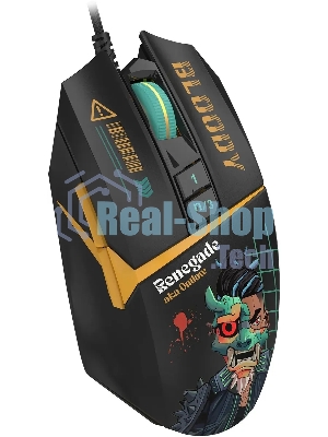 Мышь проводная A4Tech Bloody W63 Max Renegade черный, 12000 dpi, USB, кнопки - 7