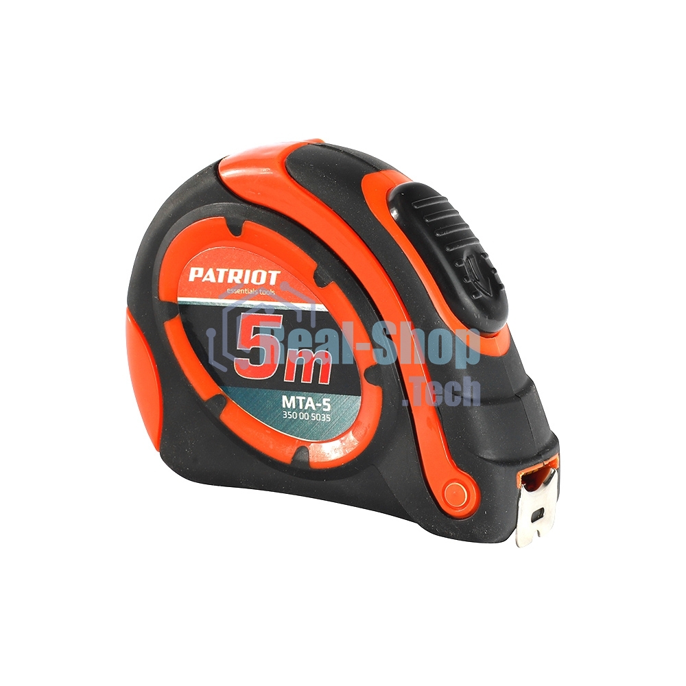 Рулетка PATRIOT MTA-5, автостоп, ударопрочный корпус, обрезиненная, 5м