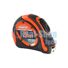 Рулетка PATRIOT MTA-5, автостоп, ударопрочный корпус, обрезиненная, 5м