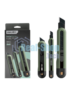 Набор технических ножей Home Series Green Deli HT4003L (ножи 9мм+18мм+Т-образный), эксклюзивный дизайн, корпус из высококачественного софттач пластика