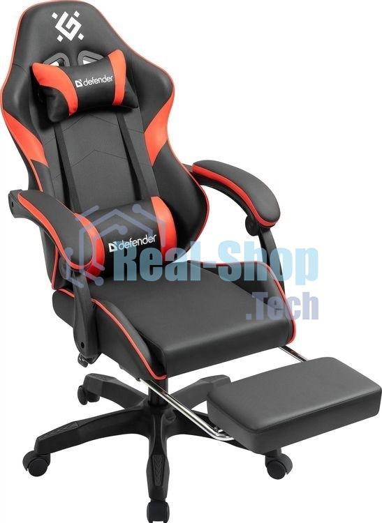 Кресло игровое Defender Serenity черный/красный,класс 2, PU,подножка