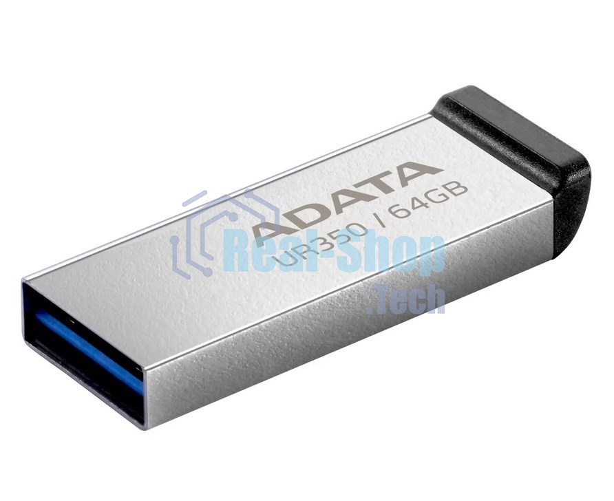 Флешка USB ADATA UR350 (UR350-64G-RSR/BK), 64Gb, USB 3.2, R/W 100/15, серебристый/черный