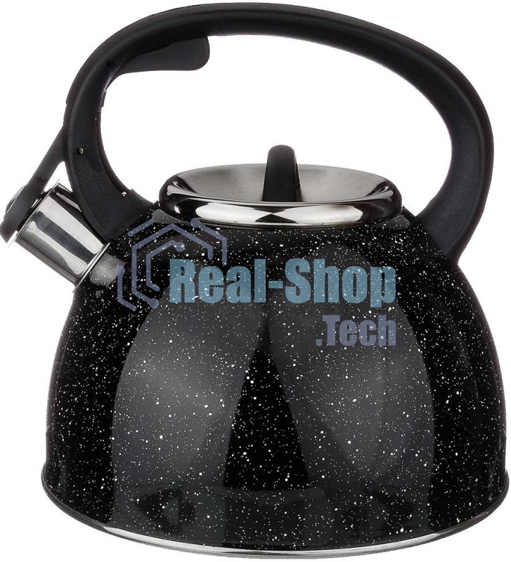 Чайник для плиты Agness 907-045 черный МРАМОР нерж. 2,5 л